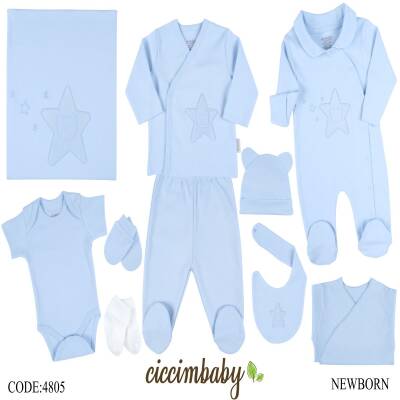 10 lu Tulumlu Yıldızlı Ayıcık Zıbın Seti - CİCCİMBABY