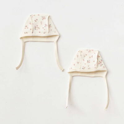 %100 PAMUKLU FLOWER GARDEN BAĞLAMALI ŞAPKA ( 2 Lİ ) - CİCCİMBABY