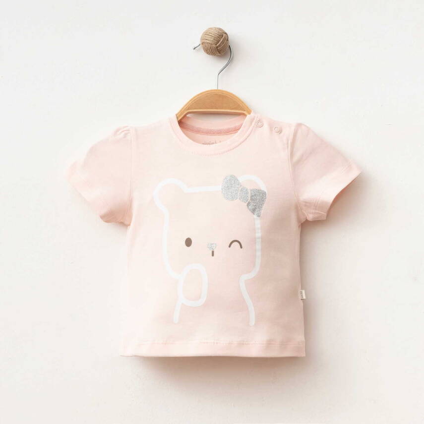 %100 PAMUKLU GLITTER GIRL T-SHİRT - 1