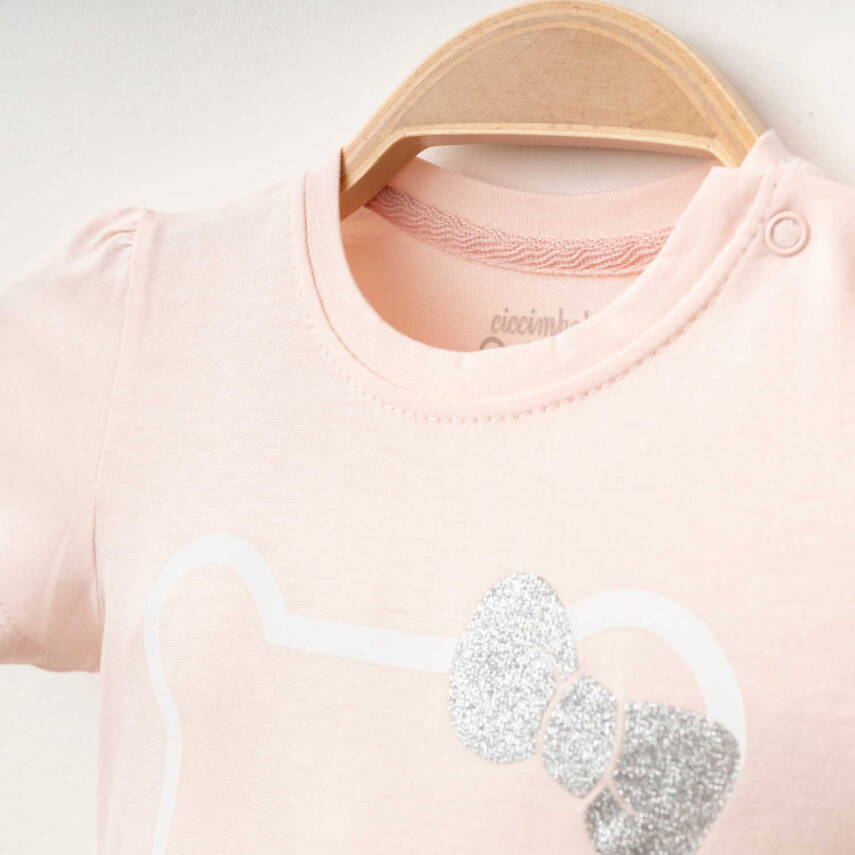 %100 PAMUKLU GLITTER GIRL T-SHİRT - 3