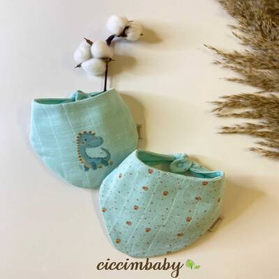 DİNAZOR BASKLI MÜSLİN FLAR (2 Lİ ) - CİCCİMBABY